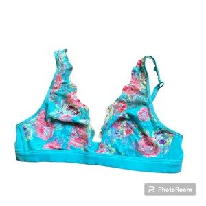 🔹VICTORIA’S SECRET PINK: Women’s size M, blue w/floral laced bralette🔹